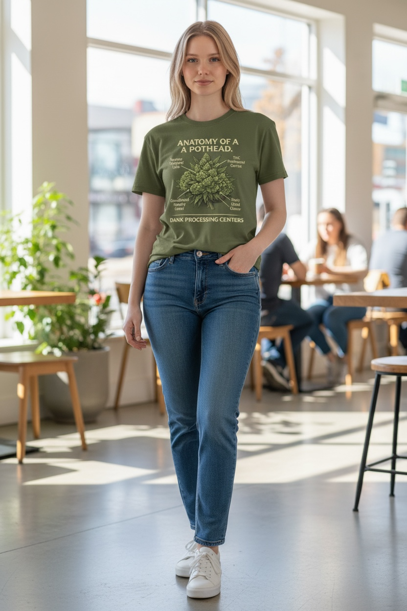 Anatomy of a Pothead T-Shirt | Funny Cannabis Graphic Tee | Detailed Stoner Design | Unique Weed Shirt